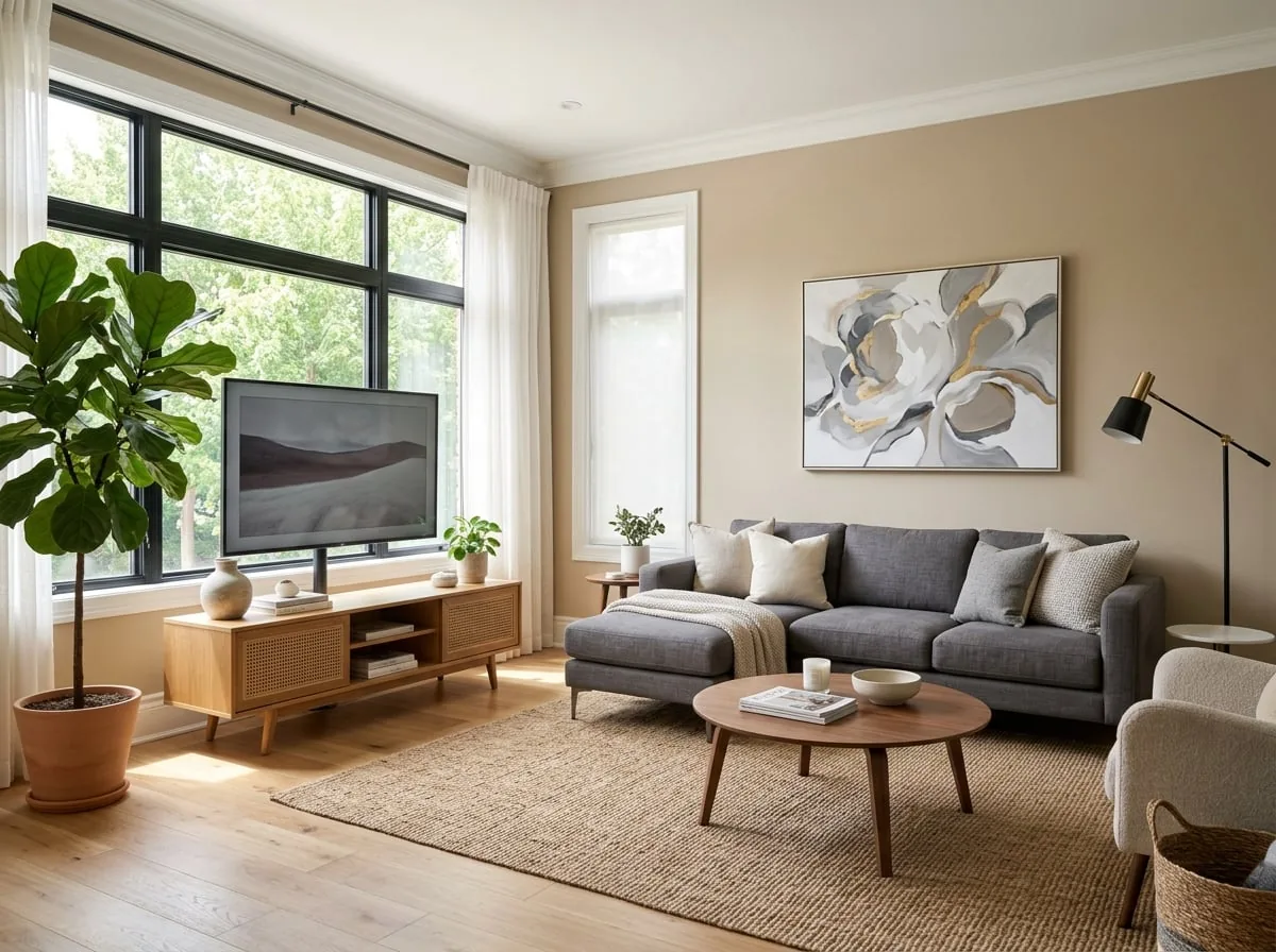 Salon w jasnych barwach – Pogodno, Szczecin
